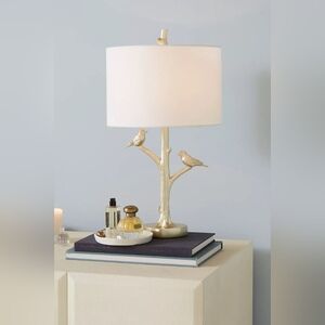 Anthropologie Winsome Woodland Bird Table Lamp NEW
